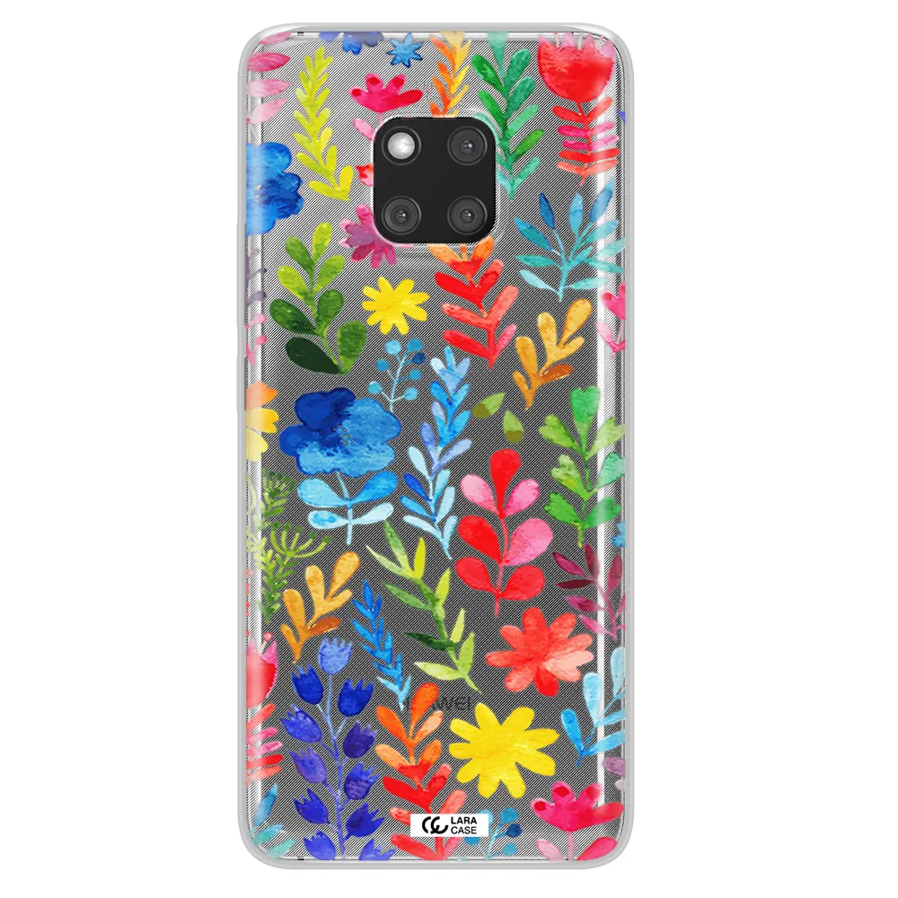 Colorful Watercolor Flowers Huawei Mate 20 Pro Clear TPU Case