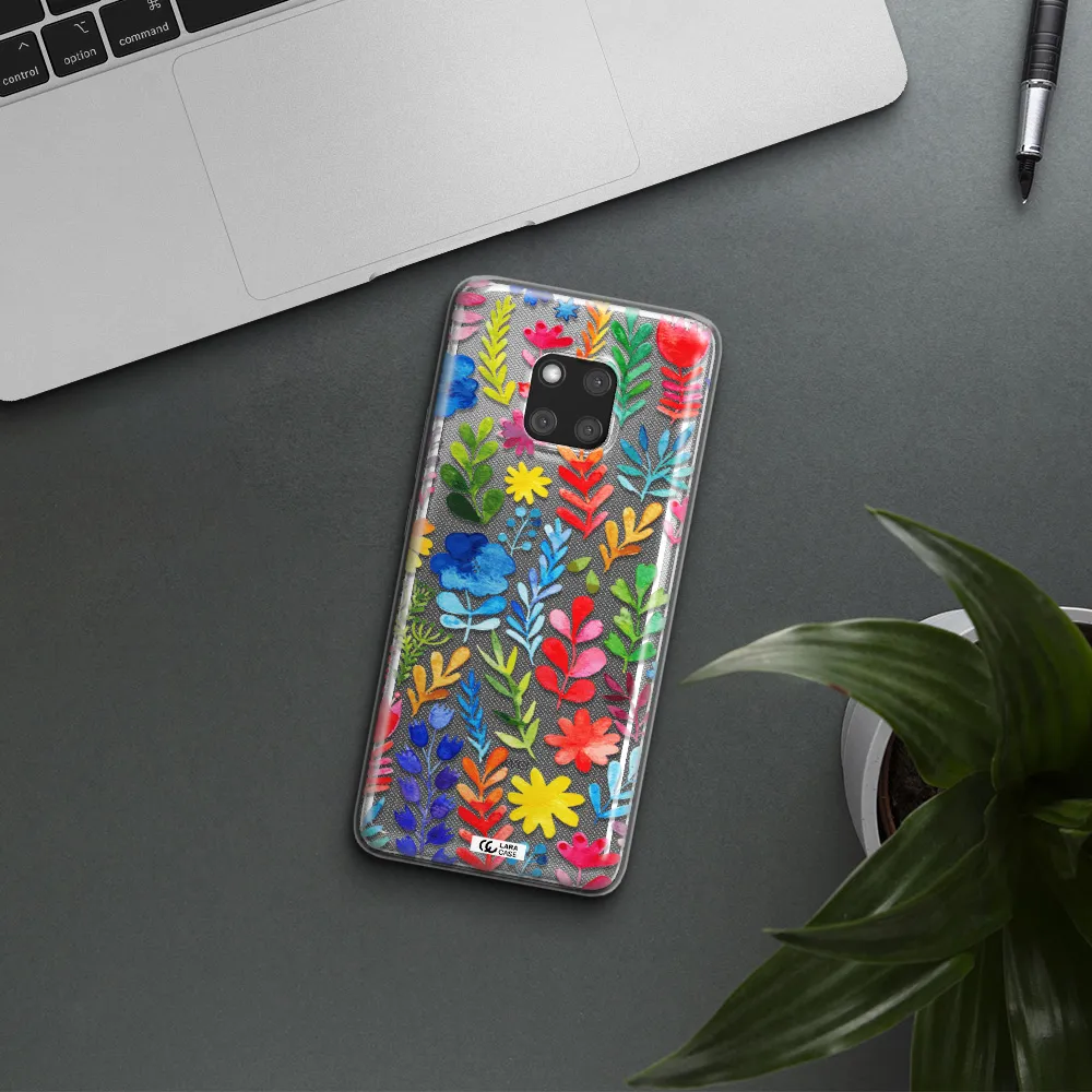 Colorful Watercolor Flowers Huawei Mate 20 Pro Clear TPU Case