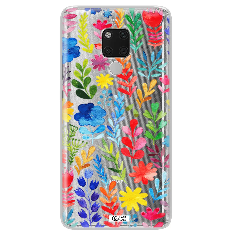 Colorful Watercolor Flowers Huawei Mate 20X Clear TPU Case
