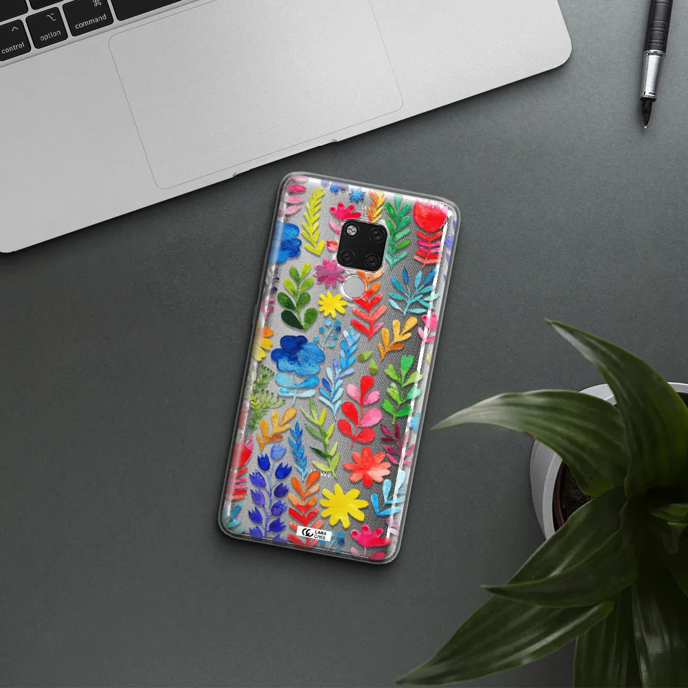 Colorful Watercolor Flowers Huawei Mate 20X Clear TPU Case
