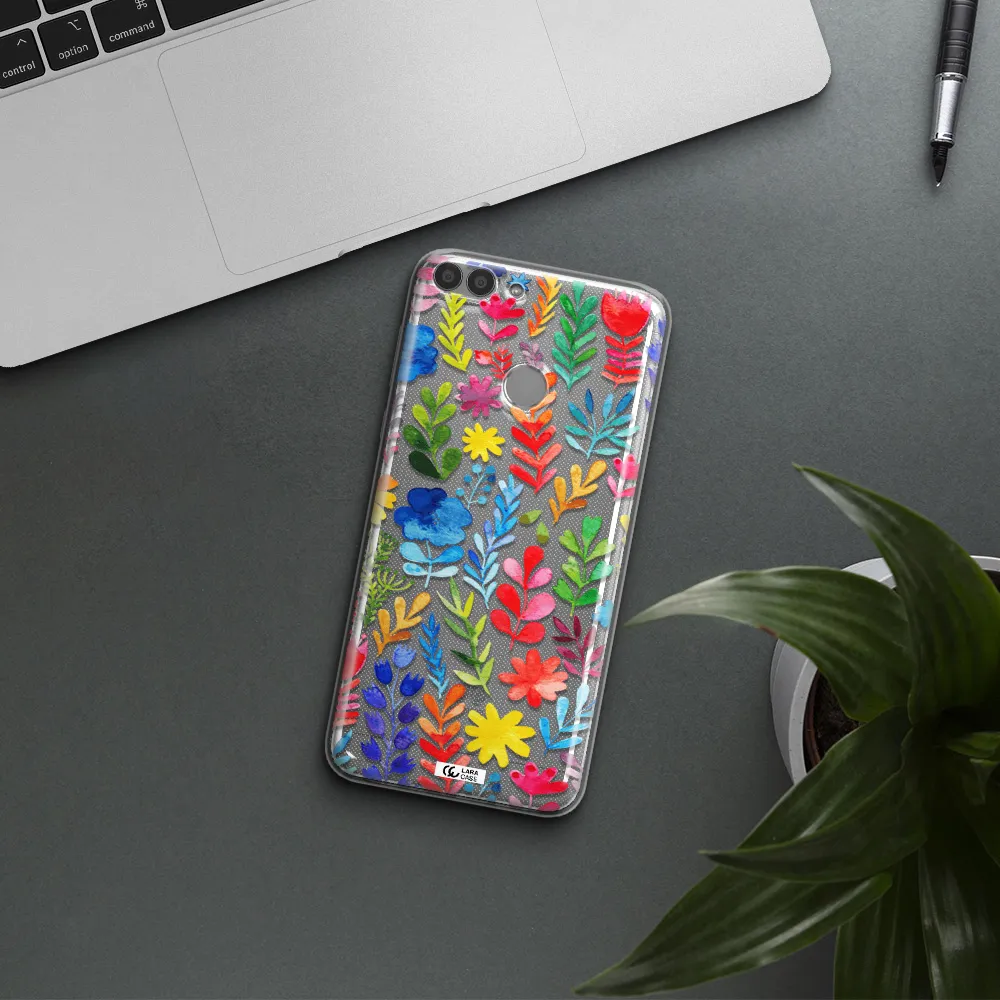 Colorful Watercolor Flowers Huawei P Smart 2017 Clear TPU Case