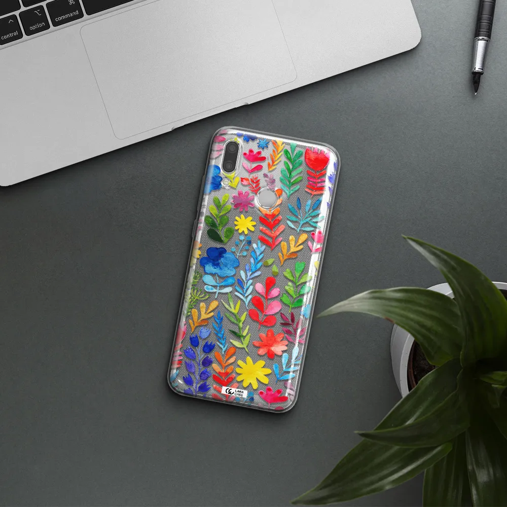 Colorful Watercolor Flowers Huawei P Smart 2019 Clear TPU Case