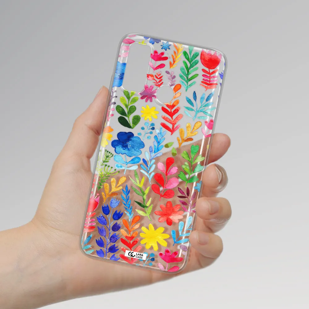 Colorful Watercolor Flowers Huawei P Smart 2020 Clear TPU Case