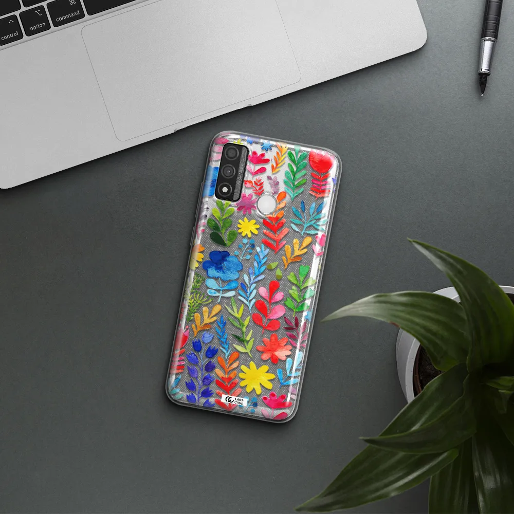Colorful Watercolor Flowers Huawei P Smart 2020 Clear TPU Case