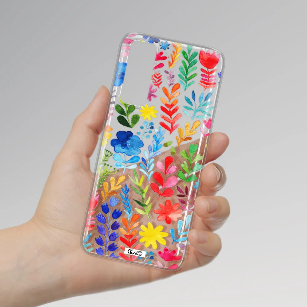 Colorful Watercolor Flowers Huawei P Smart 2021 Clear TPU Case