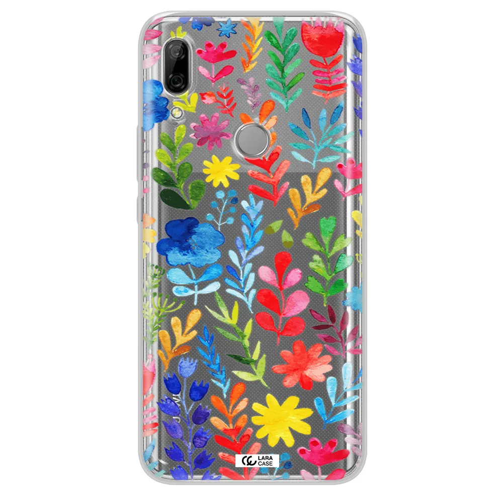 Colorful Watercolor Flowers Huawei P Smart Z Clear TPU Case