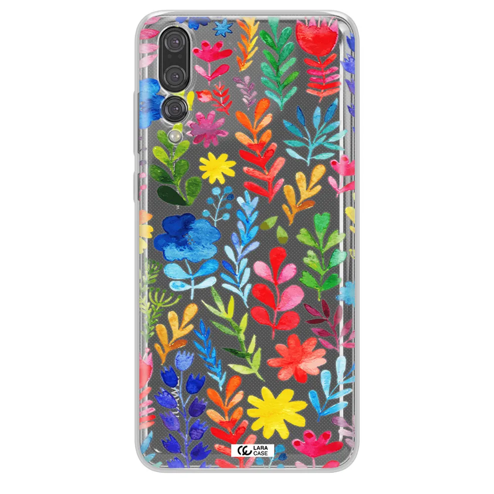 Colorful Watercolor Flowers Huawei P20 Pro Clear TPU Case