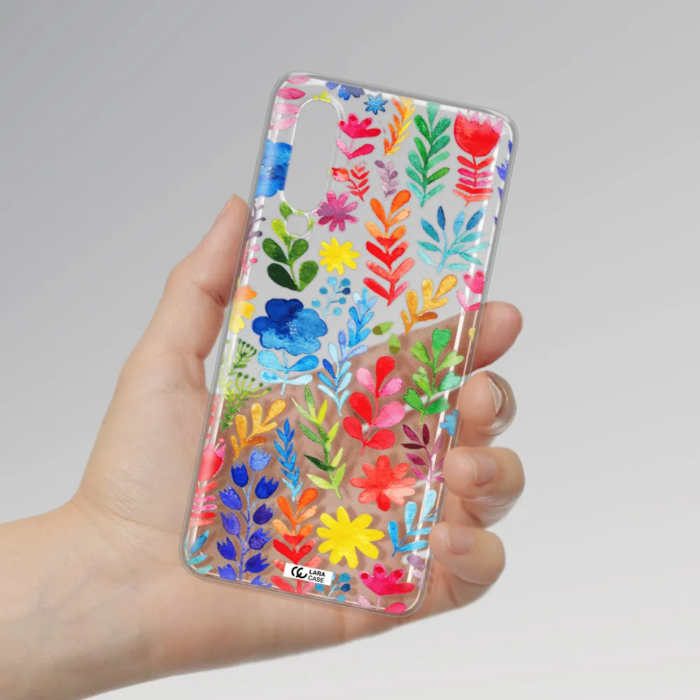 Colorful Watercolor Flowers Huawei P30 Clear TPU Case