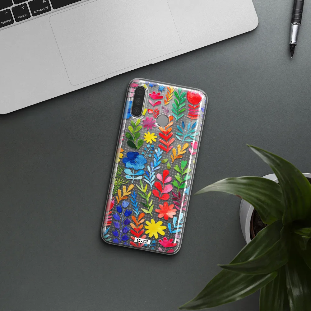 Colorful Watercolor Flowers Huawei P30 Lite Clear TPU Case