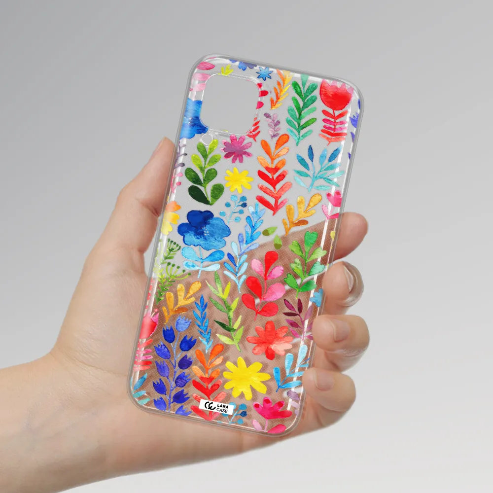 Colorful Watercolor Flowers Huawei P40 Lite Clear TPU Case
