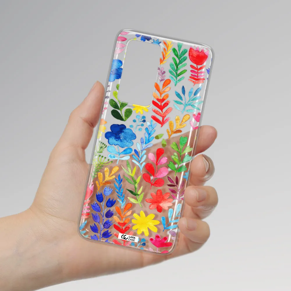 Colorful Watercolor Flowers Huawei P40 Pro Clear TPU Case