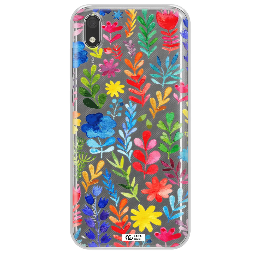 Colorful Watercolor Flowers Huawei Y5 2019 Clear TPU Case