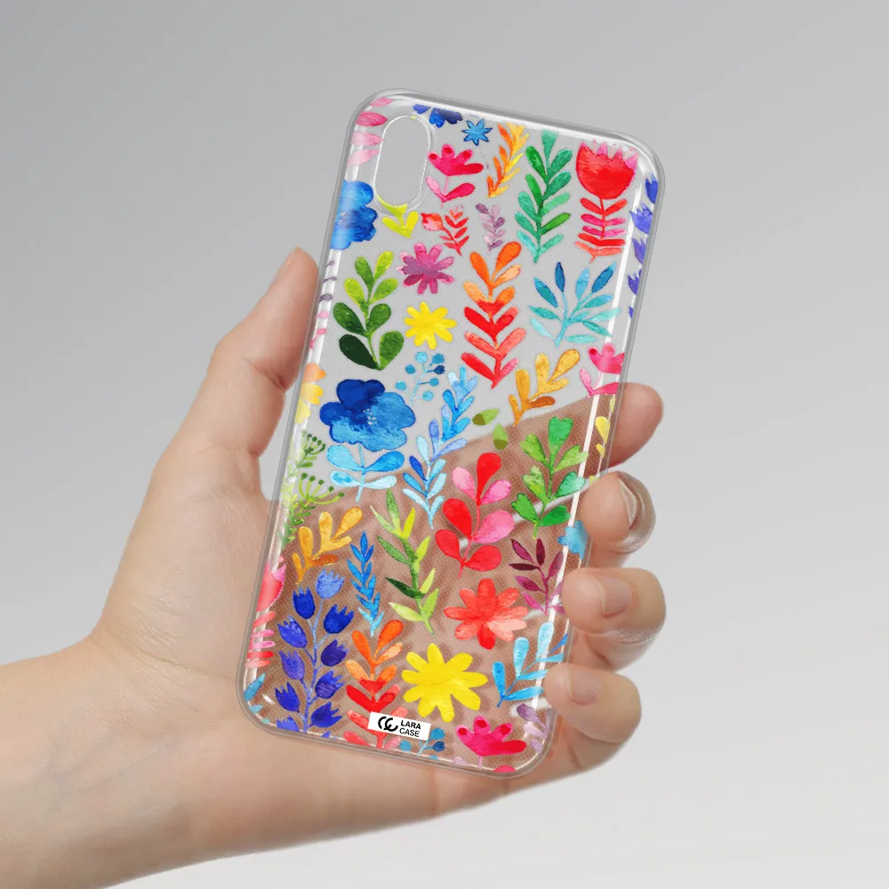 Colorful Watercolor Flowers Huawei Y5 2019 Clear TPU Case