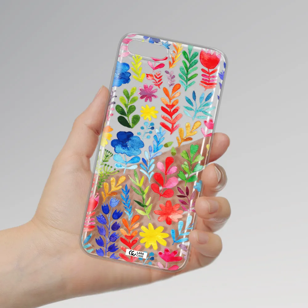 Colorful Watercolor Flowers Huawei Y6 2018 Clear TPU Case