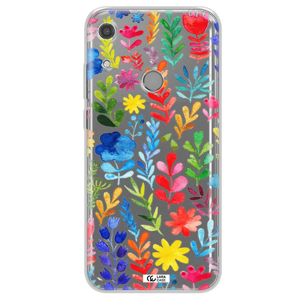 Colorful Watercolor Flowers Huawei Y6S Clear TPU Case