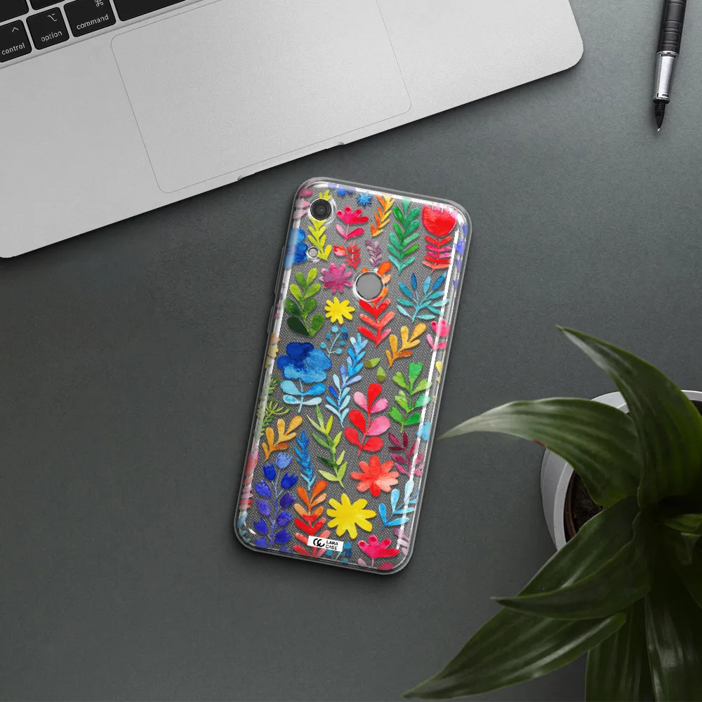 Colorful Watercolor Flowers Huawei Y6S Clear TPU Case
