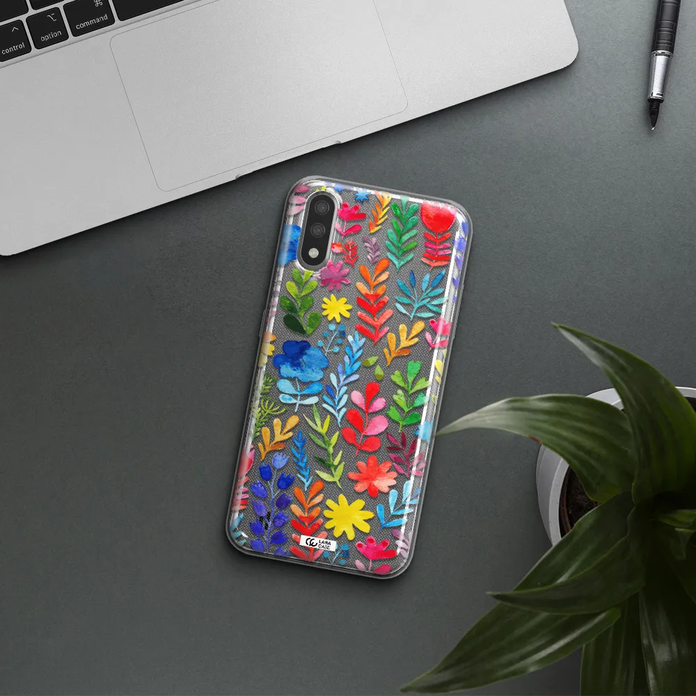 Colorful Watercolor Flowers Samsung A01 Clear TPU Case