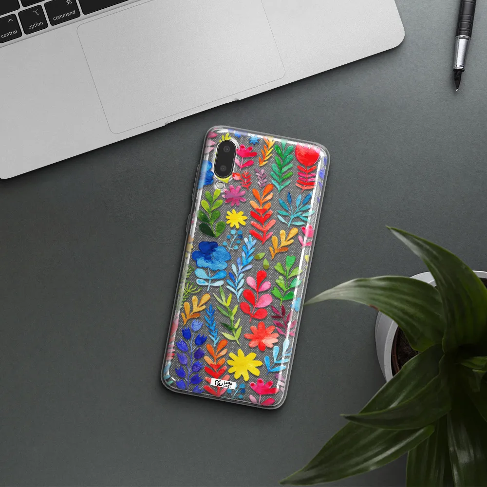 Colorful Watercolor Flowers Samsung A02 Clear TPU Case