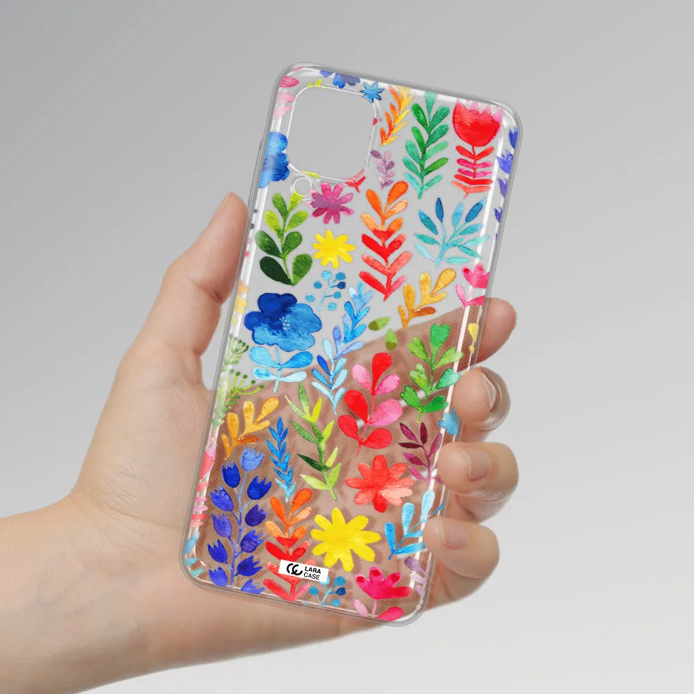 Colorful Watercolor Flowers Samsung A12 4g Clear TPU Case