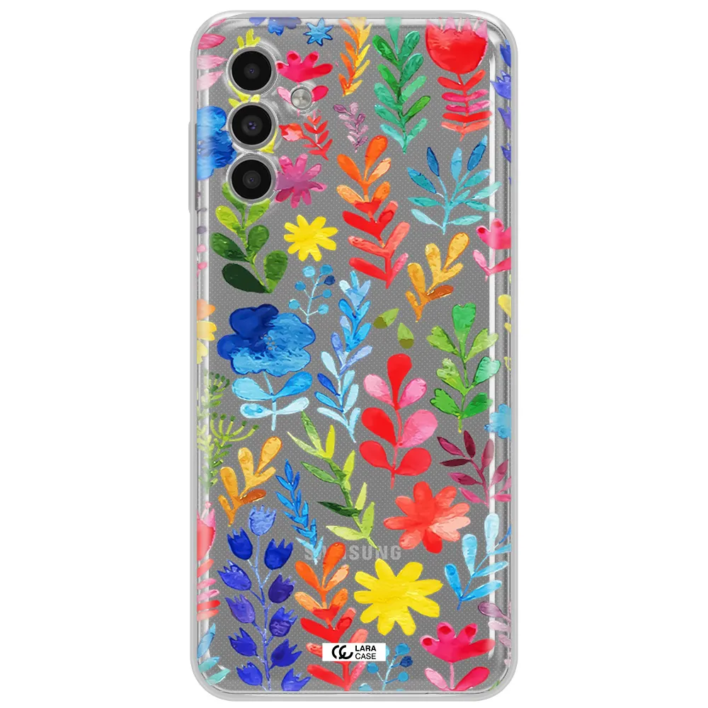 Colorful Watercolor Flowers Samsung A13 5G Clear Tpu Case