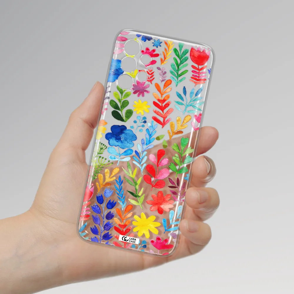 Colorful Watercolor Flowers Samsung A13 Clear TPU Case