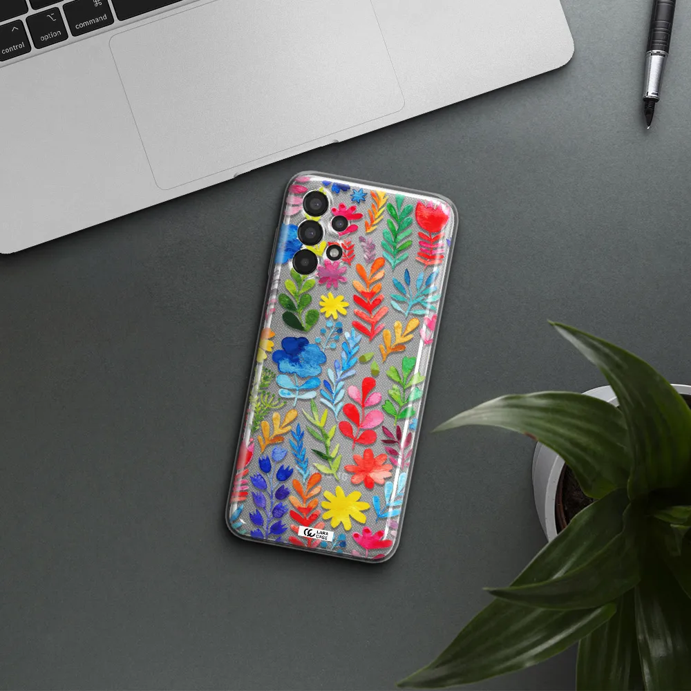 Colorful Watercolor Flowers Samsung A13 Clear TPU Case