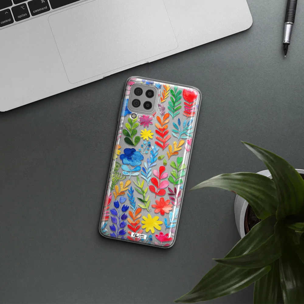 Colorful Watercolor Flowers Samsung A22 4g Clear TPU Case