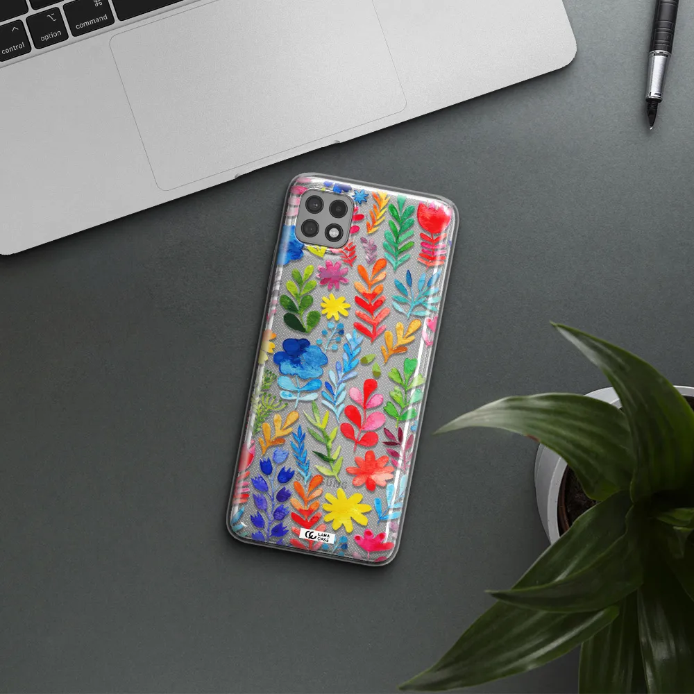 Colorful Watercolor Flowers Samsung A22 5g Clear TPU Case