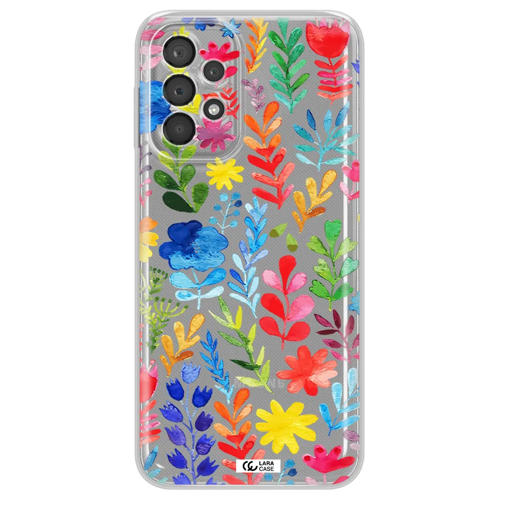 Colorful Watercolor Flowers Samsung A23 5G Clear Tpu Case