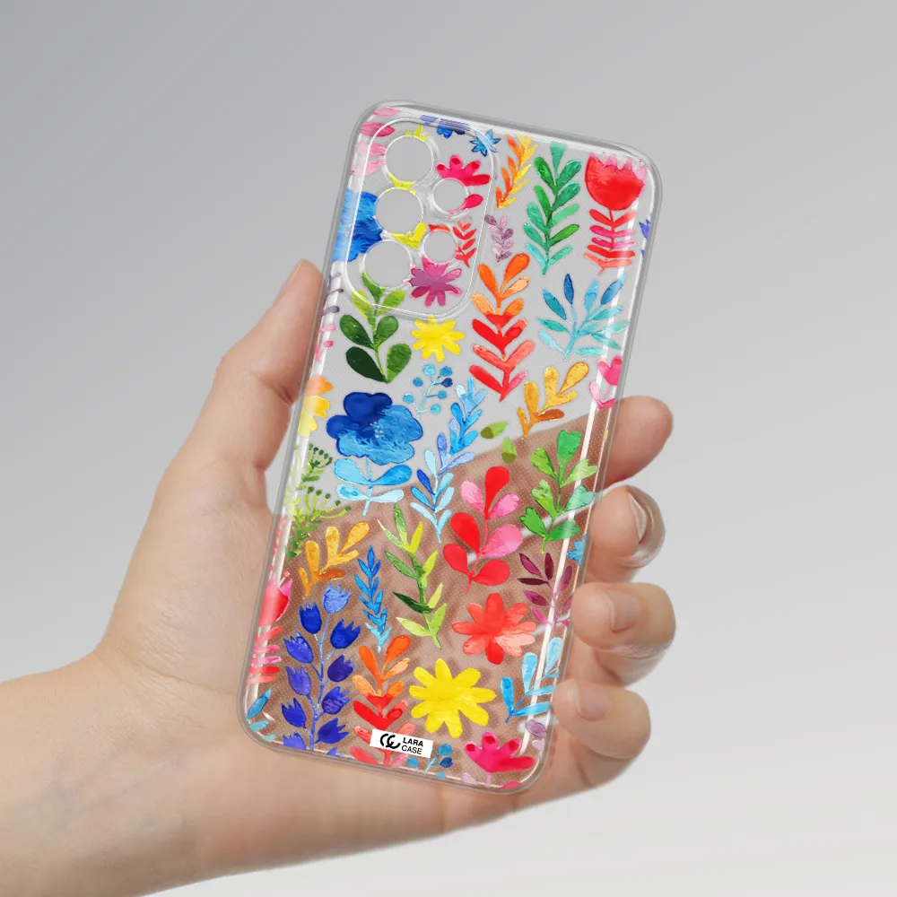 Colorful Watercolor Flowers Samsung A23 5G Clear Tpu Case