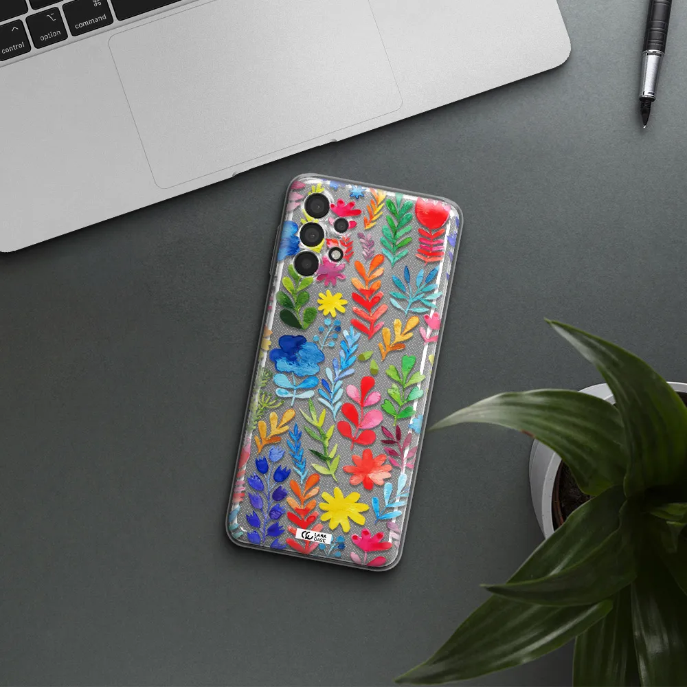 Colorful Watercolor Flowers Samsung A32 4G Clear Tpu Case