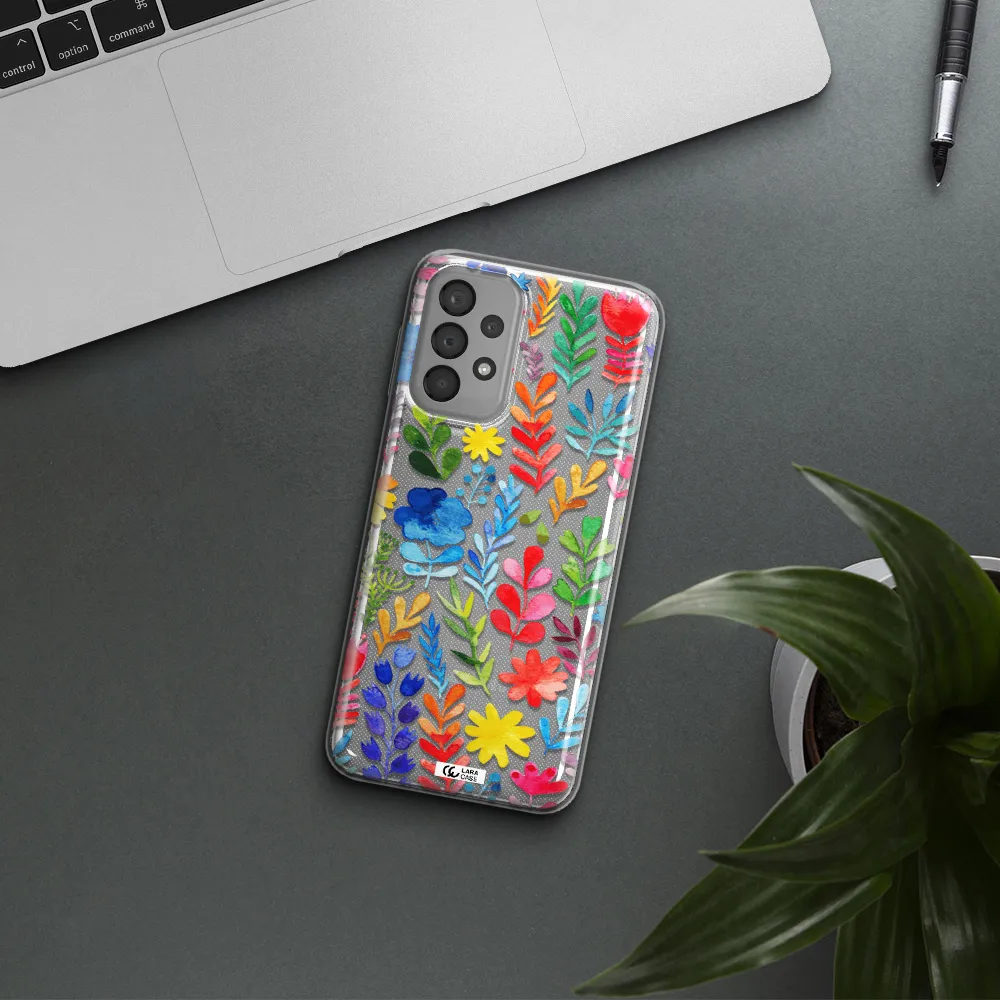 Colorful Watercolor Flowers Samsung A33 Clear TPU Case