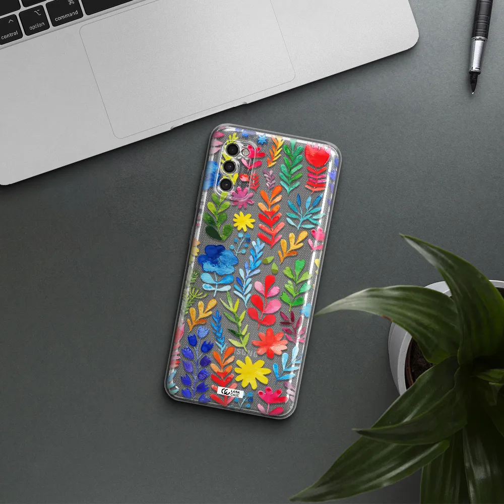 Colorful Watercolor Flowers Samsung A41 Clear Tpu Case