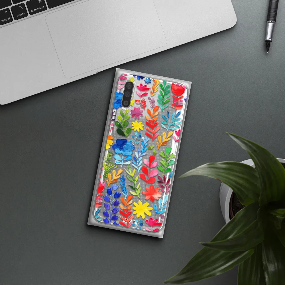 Colorful Watercolor Flowers Samsung A50S Clear Tpu Case