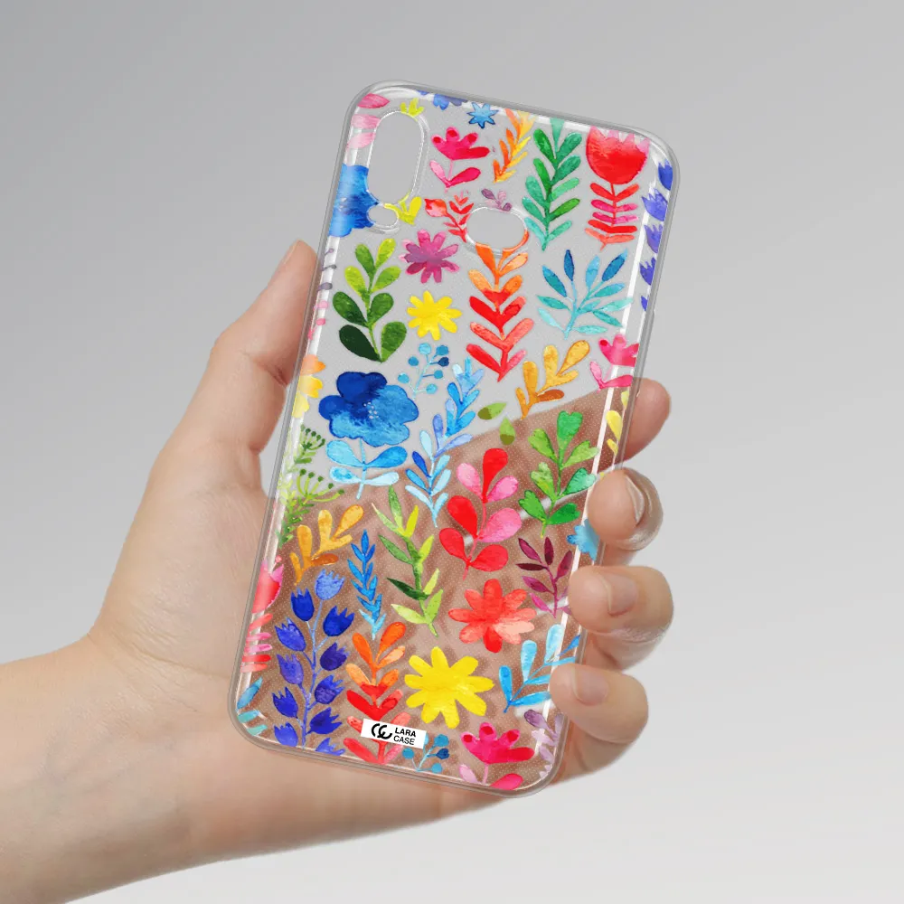 Colorful Watercolor Flowers Samsung A6S Clear TPU Case