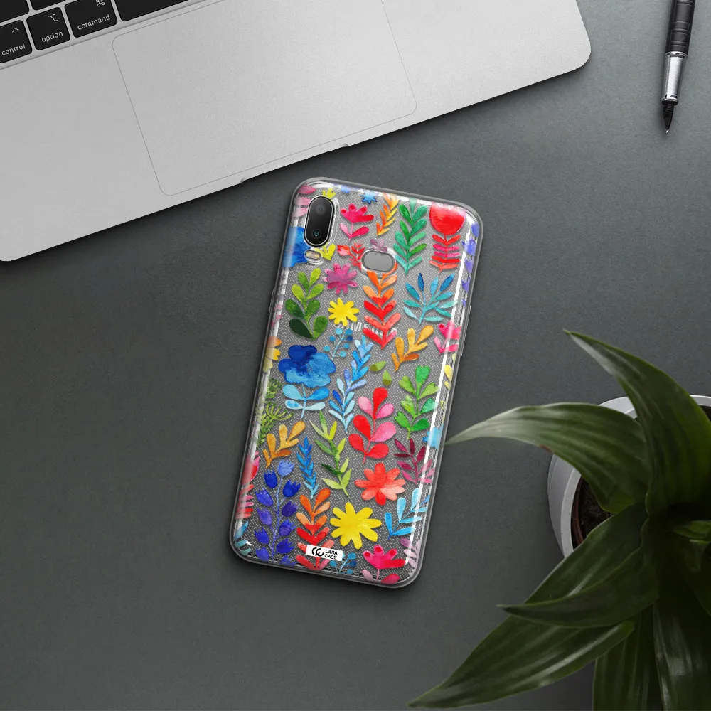 Colorful Watercolor Flowers Samsung A6S Clear TPU Case