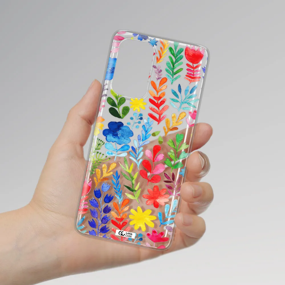 Colorful Watercolor Flowers Samsung A73 Clear TPU Case