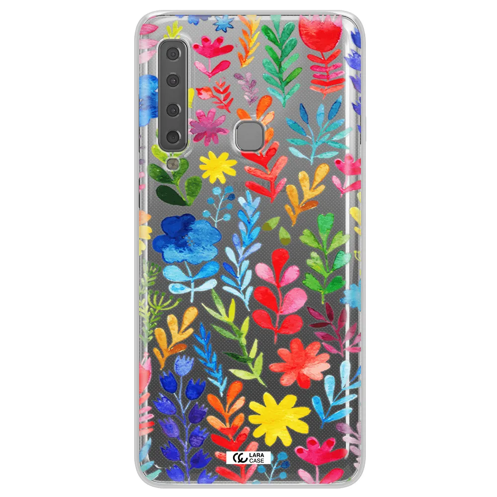 Colorful Watercolor Flowers Samsung A9 2018 Clear TPU Case