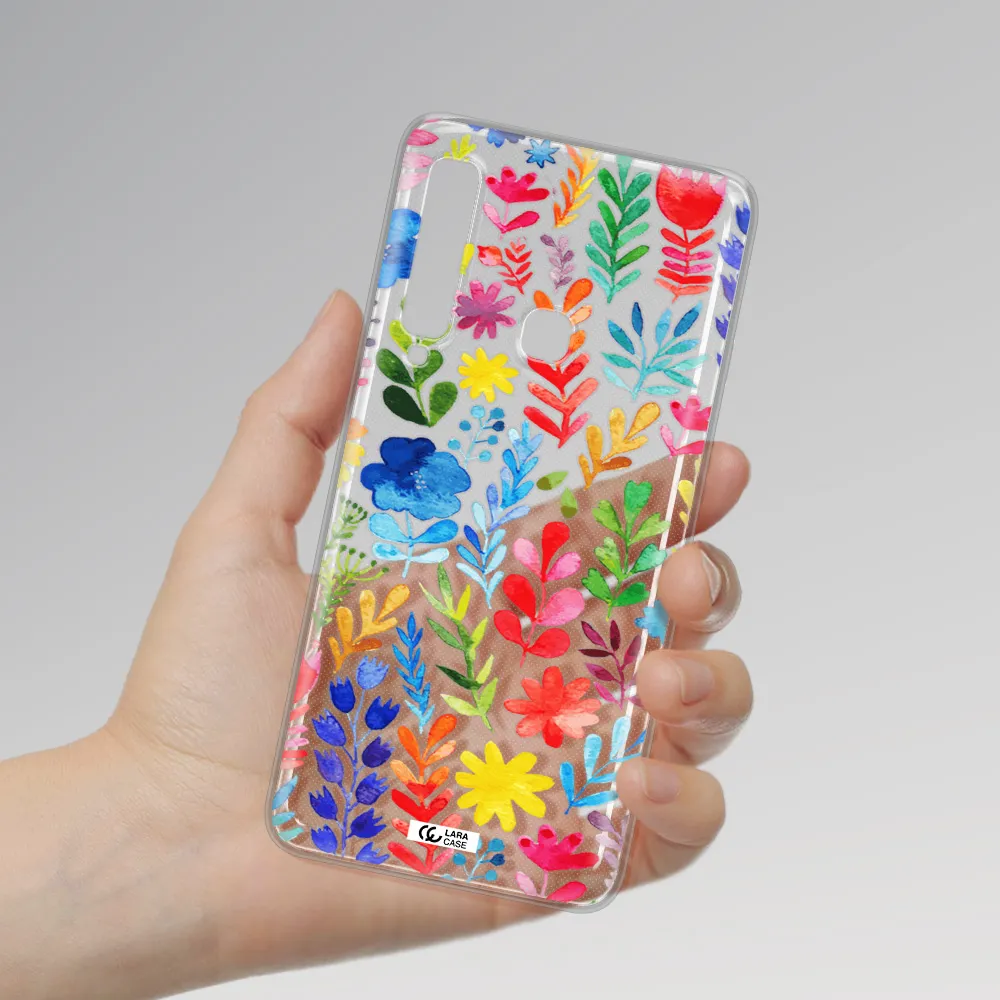 Colorful Watercolor Flowers Samsung A9 2018 Clear TPU Case