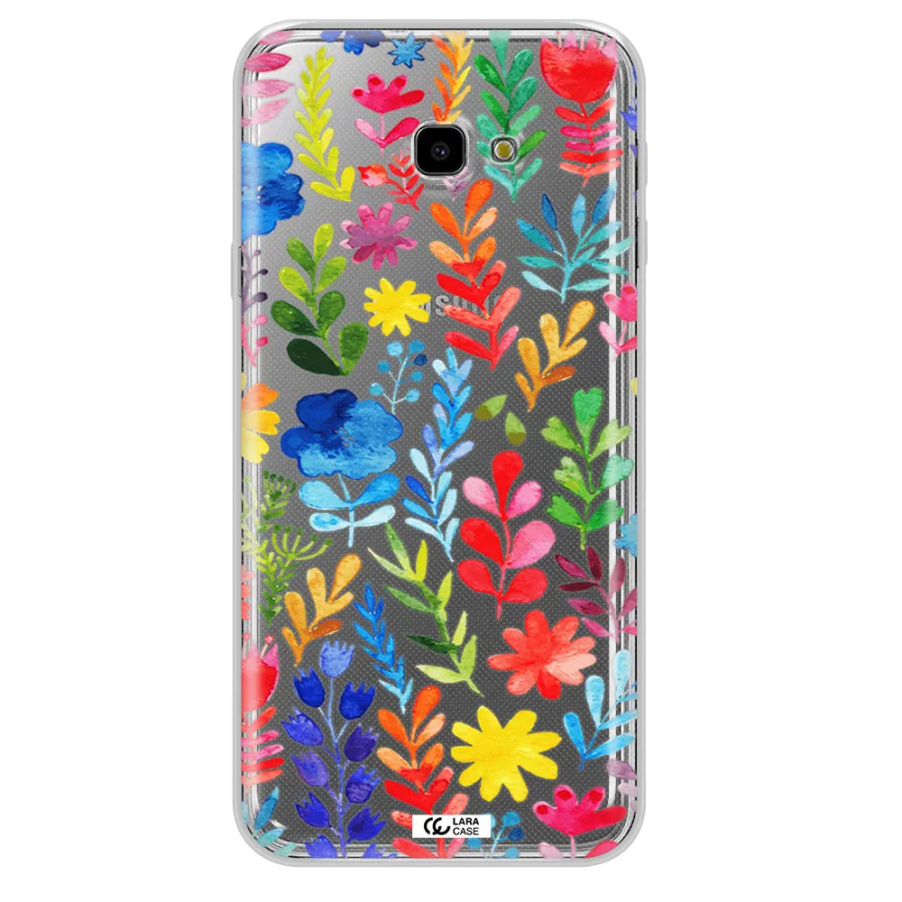 Colorful Watercolor Flowers Samsung J4 Plus Clear TPU Case