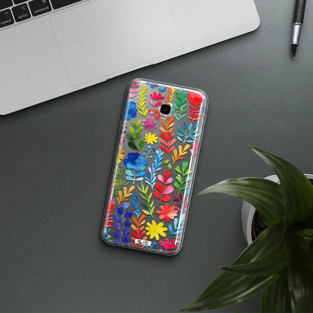Colorful Watercolor Flowers Samsung J4 Plus Clear TPU Case