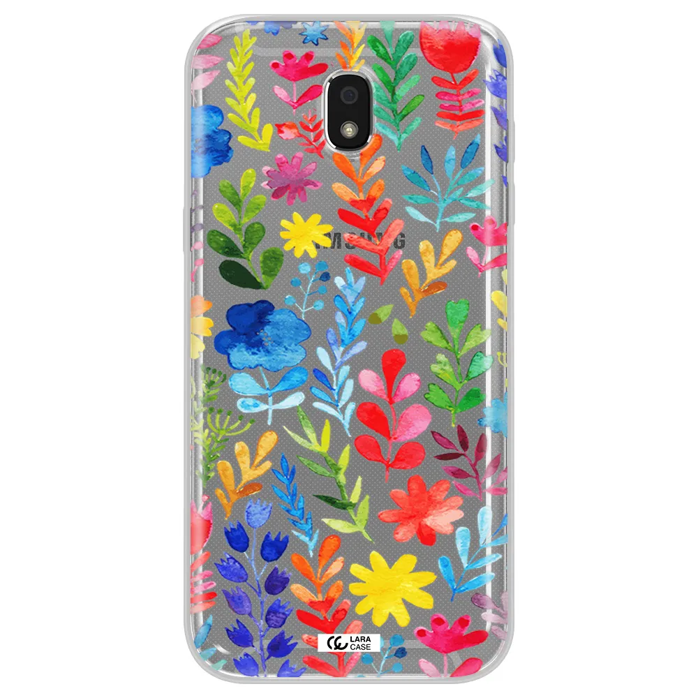 Colorful Watercolor Flowers Samsung J5 2017 Clear TPU Case