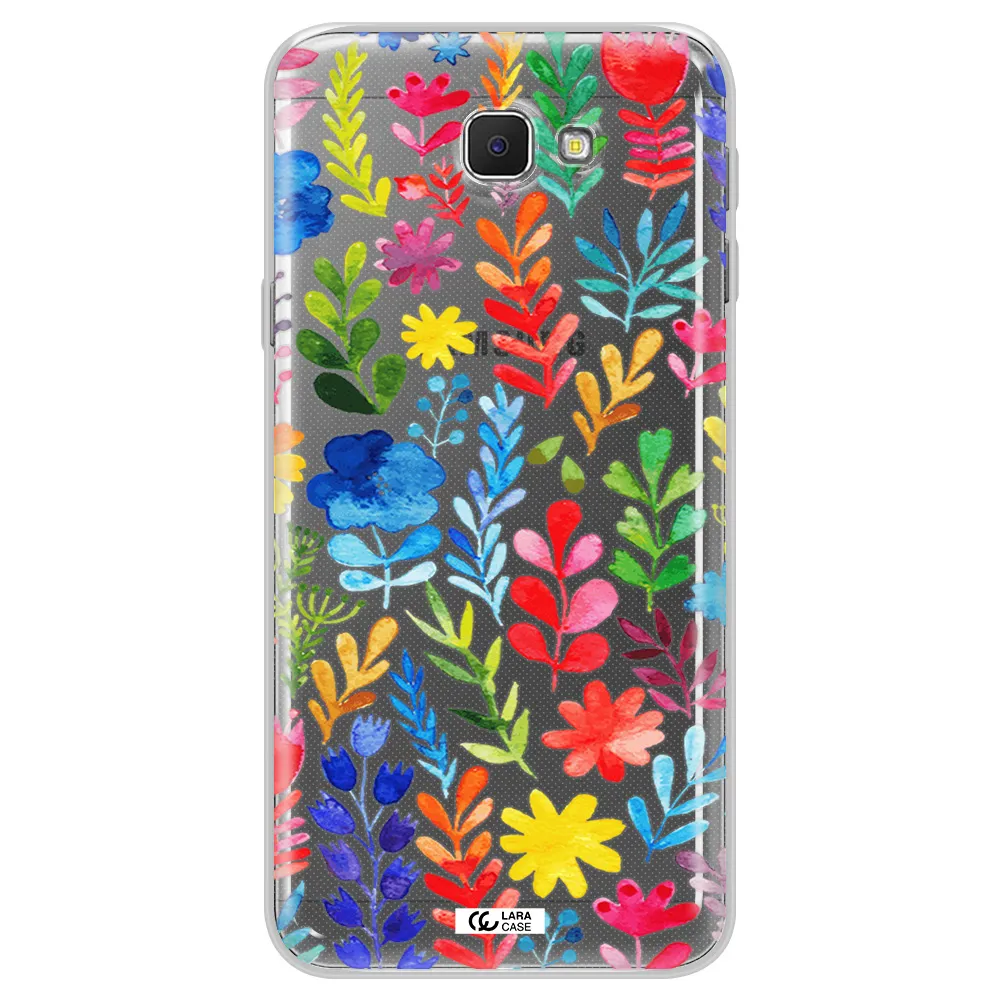 Colorful Watercolor Flowers Samsung J5 Prime Clear TPU Case