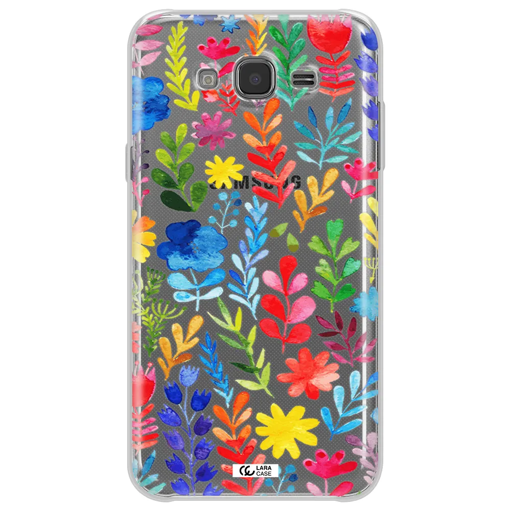 Colorful Watercolor Flowers Samsung J7 Clear TPU Case
