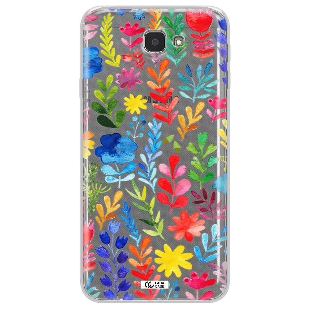 Colorful Watercolor Flowers Samsung J7 Prim Clear TPU Case