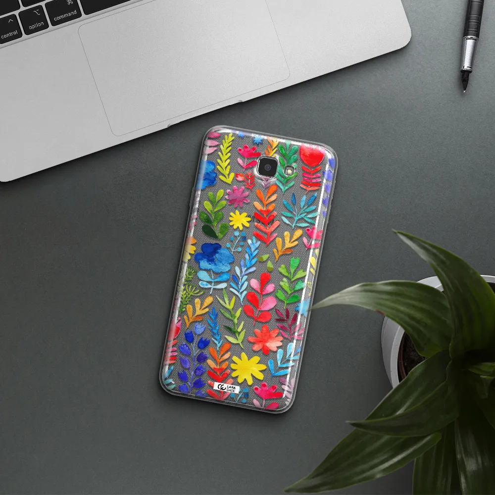 Colorful Watercolor Flowers Samsung J7 Prim Clear TPU Case