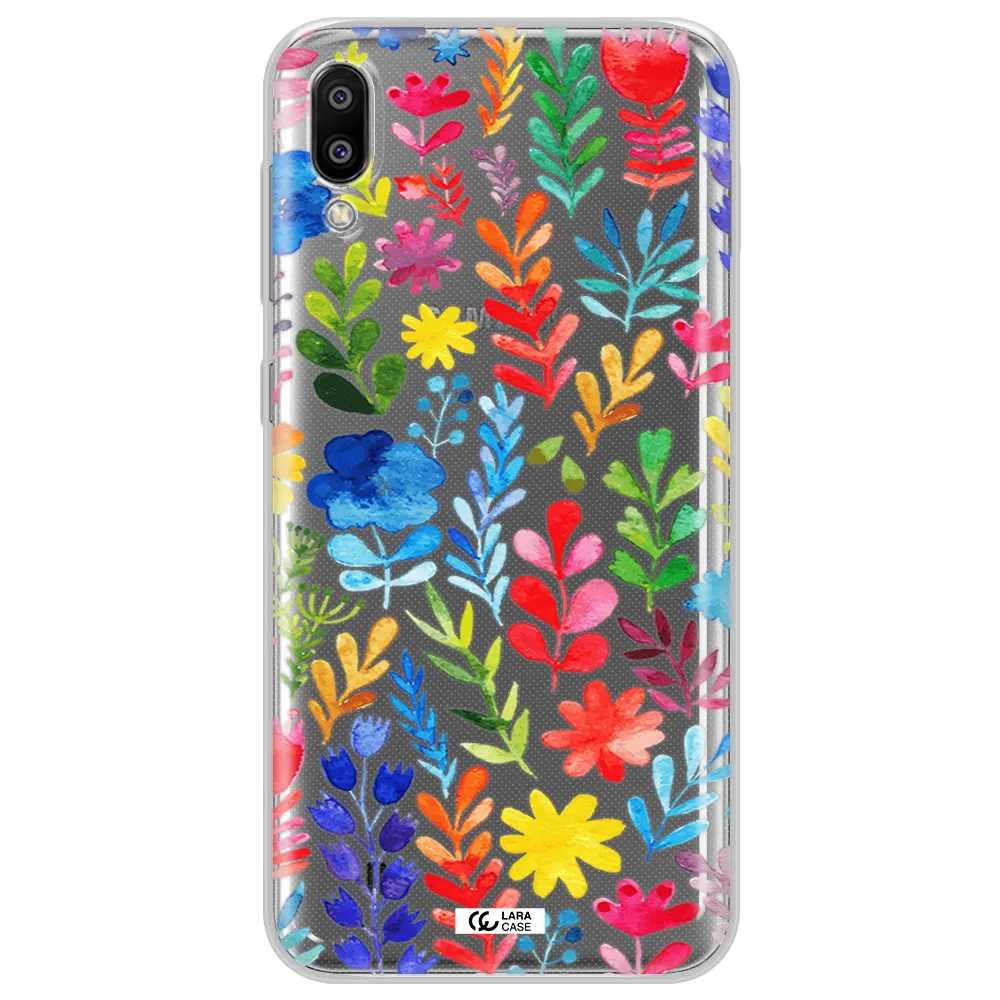 Colorful Watercolor Flowers Samsung M10 Clear TPU Case