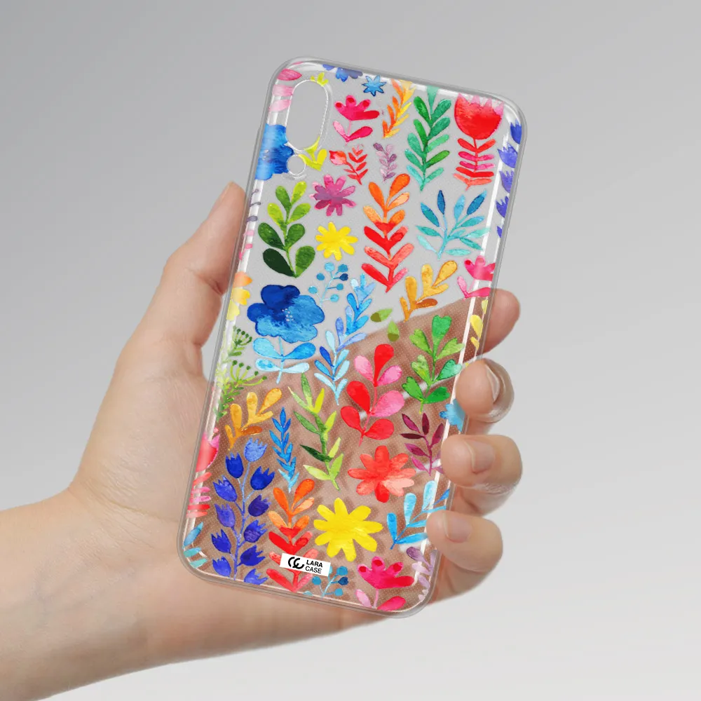 Colorful Watercolor Flowers Samsung M10 Clear TPU Case