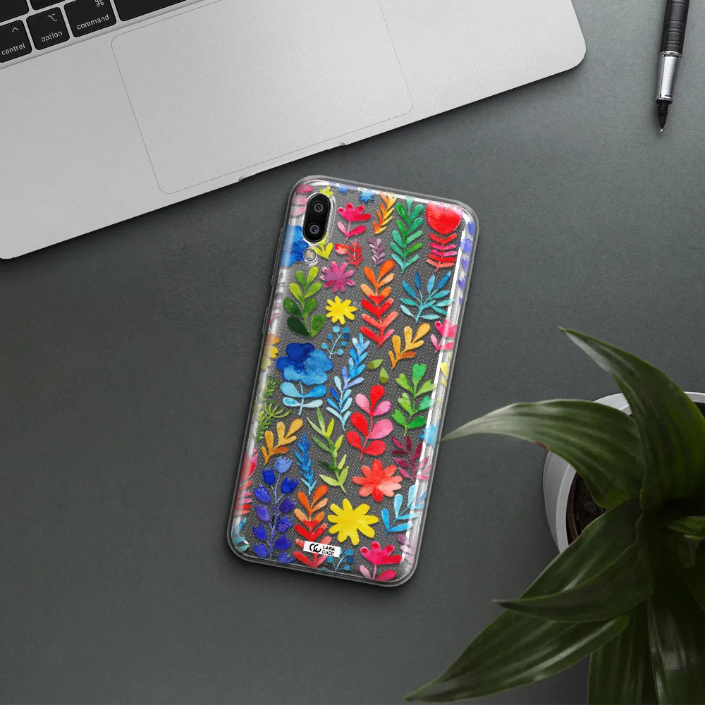 Colorful Watercolor Flowers Samsung M10 Clear TPU Case