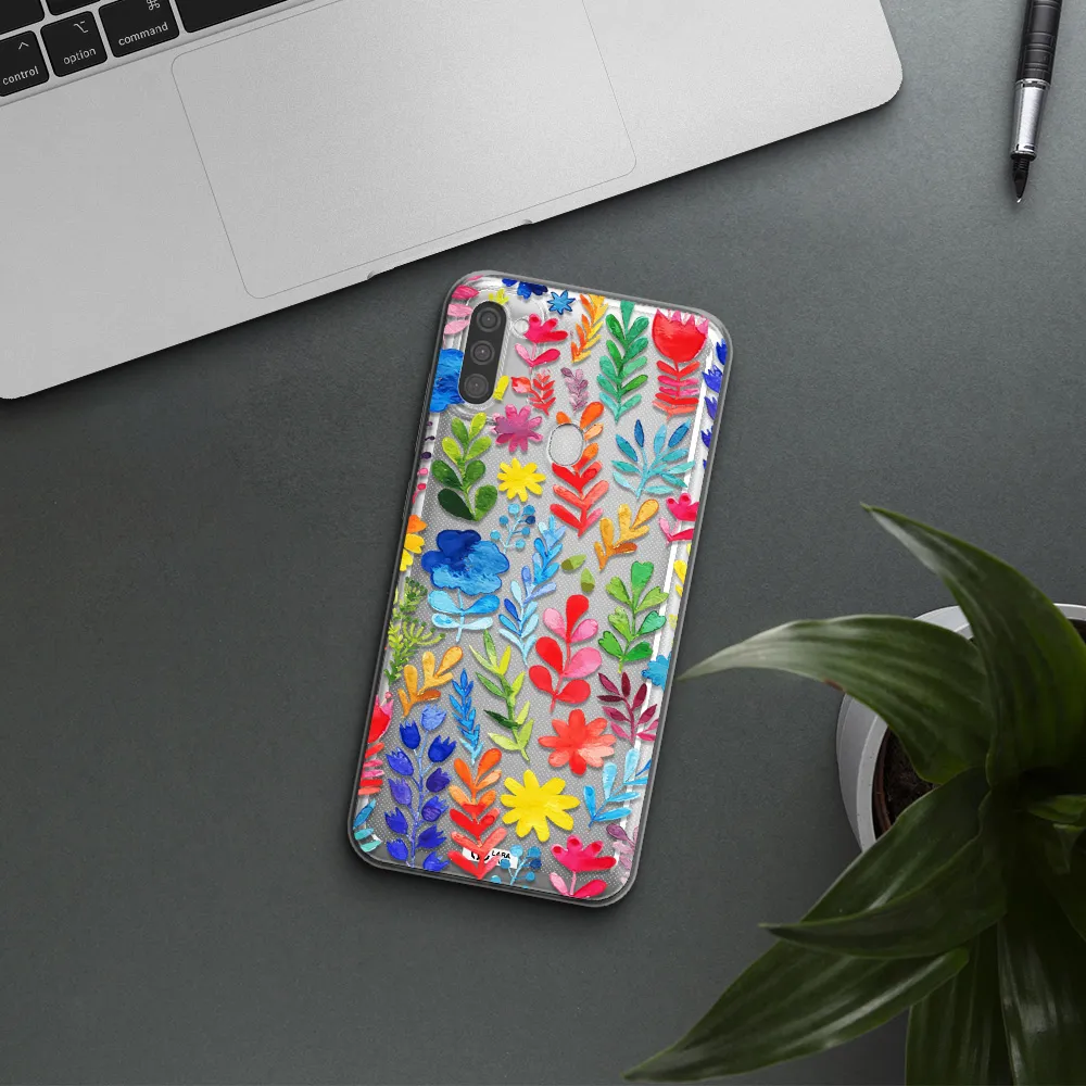 Colorful Watercolor Flowers Samsung M11 Clear TPU Case